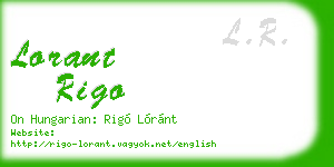 lorant rigo business card