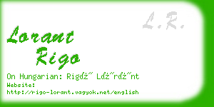 lorant rigo business card